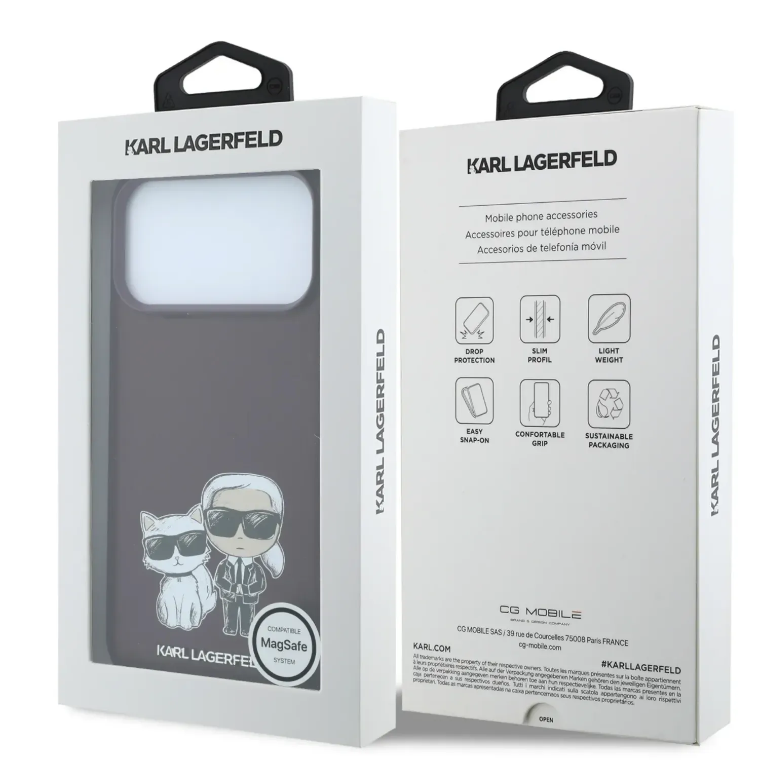قاب کارل لاگرفلد Karl Lagerfel Smooth MagSafe PU Karl & Choupette Bodies Sketch